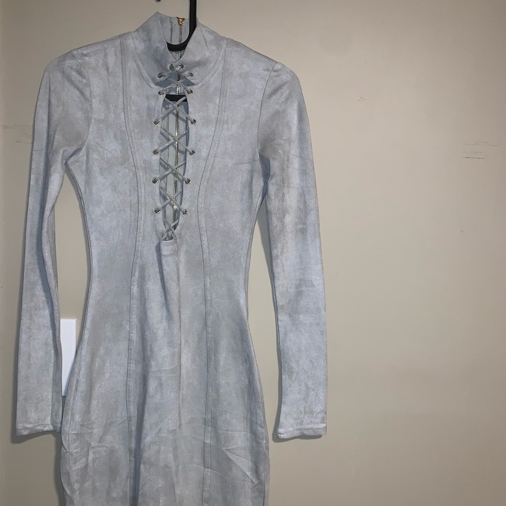 Suede Long sleeve dress